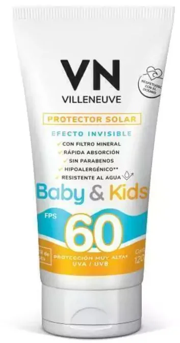 VILLENEUVE PROTECTOR SOLAR BABY/KIDS POMO  FPS 60 X 120 GR
