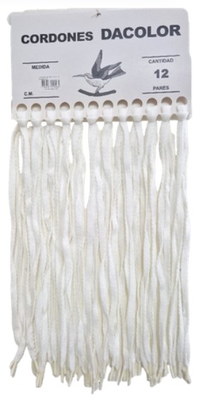 CORDON CHATO BLANCO X 80CM X 12 PARES