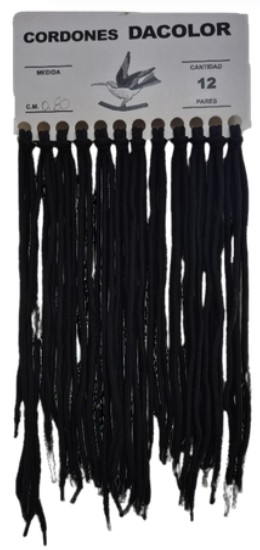 CORDON REDONDO NEGRO X 80CM X 12 UN
