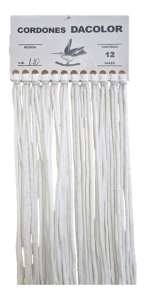 CORDON REDONDO BLANCO X 110CM X 12 UN