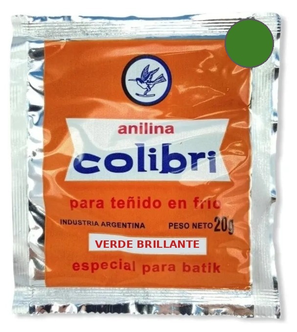 COLIBRI ANILINA P/ALG VERDE BRILLANTE X 20G