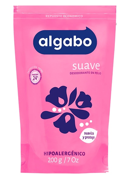 ALGABO TALCO DESODORANTE SUAVE SOFT D/P X200GR (ROSA)