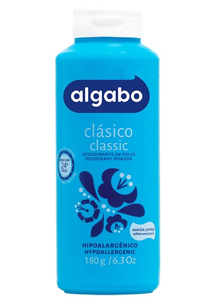 ALGABO TALCO DESODORANTE CLASICO X 180GR (CELESTE)