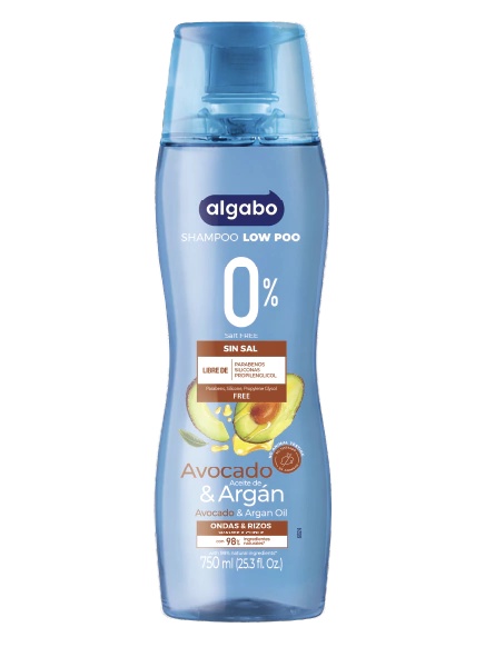 ALGABO SHAMPOO 0% SIN SAL AVOCADO Y ARGAN X 750 ML
