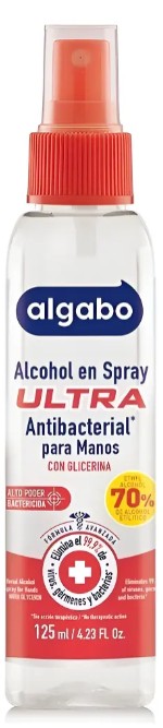 ALGABO ALCOHOL ULTRA C/ GLICERINA SPRAY 125ML